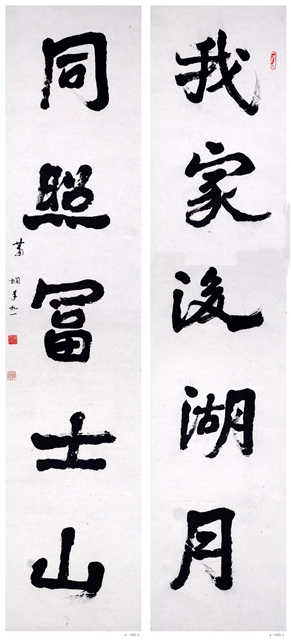 蕭嫻書法作品 《我家?同照》聯(lián)
